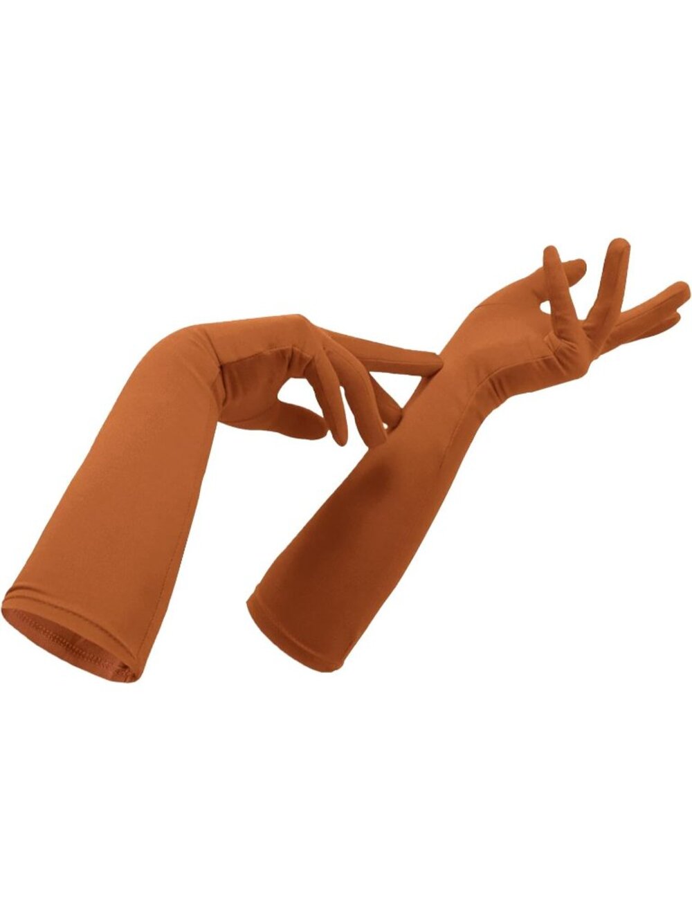 Women's Brown Cosplay Halloween Costume Spandex Stretch Mid-Length Gloves
